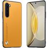 Longstong Custodia Adatta per OnePlus Nord (6.44), Cover in pelle metallica serie CODE - Giallo