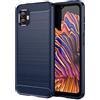 Topme Custodia in Silicone per Samsung Galaxy XCover6 Pro (6.6 Inches), [custodia per Telefono in Stile Spazzolato] - Blu