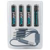 paleblue Batterie ricaricabili USB AAA - (LR03) [HR03] 750mAh Paleblue