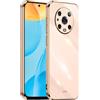 HONLEN Custodia per HONOR Magic4 Pro (6.81 Inches), Cover Morbida in Silicone TPU, Design del Telaio Galvanico - Rosa