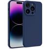 MyGadget Cover per iPhone 14 Pro - Custodia in Silicone Morbido a Doppio Strato - Case con Protezione Fotocamera & Fodera Interna Antigraffio - Blu scuro