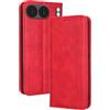 Topme Cover per OnePlus Nord 4 5G / OnePlus Nord4 5G (6.74 Inches) Custodia Case, Custodia per Telefono in Pelle Elegante Slot per Schede Testurizzato.Rosso