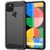 Topme Custodia in Silicone per Google Pixel 4a (4G) (5.81 Inches), [custodia per Telefono in Stile Spazzolato] - Nero
