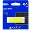Goodram Chiavetta USB UME2 - Unità flash USB 2.0, 64 GB - Velocità di lettura fino a 20 MB/s - Velocità di scrittura fino a 5 MB/s - Cappuccio protettivo - Materiale antiscivolo - Giallo