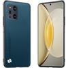 Longstong Custodia Adatta per OPPO Find X3 Pro (6.7), Cover in pelle metallica serie CODE - Zaffiro