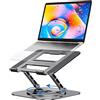 MCHOSE Supporto per computer portatile da scrivania, ergonomico con base girevole a 360°, supporto per laptop in alluminio, supporto pieghevole regolabile per laptop compatibile con MacBook Air Pro