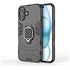 Topme Armor Cover per Smartphone, Compatible with iPhone 16 Plus (6.7 Inches), [custodia per Telefono con Supporto Ad Anello] - Nero