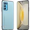 Longstong Custodia Adatta per OPPO Find X3 Lite/OPPO Reno5 5G (6.43), Cover in pelle metallica serie CODE - Azzurro