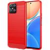 Topme Custodia in Silicone per HONOR X8 (4G) (6.7 Inches), [custodia per Telefono in Stile Spazzolato] - Rosso