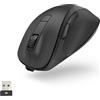 Hama Ergonomic Wireless Mouse (6 Buttons, 2.4 GHz, BlueWave, 800/1200/1600 dpi, Optical) for Laptop/PC, Battery Powered, Right-Handed, Black