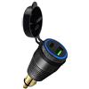 Hztuang Caricabatteria Impermeabile con Presa Elettrica DIN per Moto al Caricatore USB QC3.0 e Presa per Adattatore di Alimentazione di Tipo C 30W