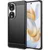 Topme Custodia in Silicone per HONOR 90 5G (6.7 Inches), [custodia per Telefono in Stile Spazzolato] - Nero