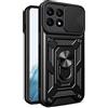 HONLEN Custodia Adatta per HONOR X8a (6.7 Inches), Cover per PC Armor Anello kickstand con Base Magnetica - Nero