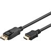 goobay 64846 - Cavo DisplayPort 2.0 a HDMI 2.1 8k @ 60Hz / Cavo di collegamento DP a HDMI/Cavo ad alta velocità 4K @ 144Hz / 2M