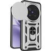 HONLEN Custodia Adatta per vivo X300 Pro (6.78 Inches), Cover per PC Armor Anello kickstand con Base Magnetica - Argento