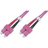 DIGITUS DK-2522-01-4 - Cavo In Fibra Ottica OM4 - 1 m - da SC a SC - Duplex - 1/10/40/100 Gbit/s - Cavo LAN In Fibra Ottica Multimodale MM - Tipo Di Fibra: 50/125 µ - Viola (Violet)