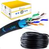 EXTRALINK Cavo Ethernet Esterno 100m CAT5e LAN F/UTP Schermato - 100% Rame Puro, Compatibile PoE, Guaina PE Resistente ai Raggi UV, Impermeabile e Durevole per Esterni