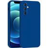 Mixroom - Cover Custodia Case per Samsung Galaxy A24 4G / 5G Protezione Fotocamera in Silicone TPU Morbido Opaco Bordi Piatti Colore Blu