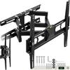 tectake® Supporto Universale Parete, Muro, per TV 26-75″ (66-191 cm), Inclinabile, Girevole, Estensibile, Staffa TV, VESA max. 400 x 400, Portata 60 kg 32-60, Distanza Parete da 66 a 340 mm