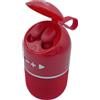 Invicta Seven - Speaker wireless con Earphones - Cassa Bluetooth con auricolari wireless (Rosso)