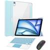 Generic Custodia con tastiera per iPad Air 13 M2 2024/M3 2025 con mouse, custodia sottile e intelligente con tastiera Bluetooth per iPad Air 13 pollici M3/M2 (2025/2024)