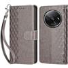 KENHONER Compatibile Cover con Xiaomi Redmi A3 / A3x,Cover per Redmi A3, Premium Pelle PU Portafoglio Flip Libro Custodia Cover per Redmi A3x [Protezione Completa] - Grigio