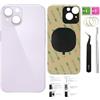 ZMVDJZ 14 Vetro posteriore di ricambio per iPhone 14 (Midnight, 6,1 pollici), cover posteriore di ricambio in vetro con nastro preinstallato + istruzioni di installazione + strumenti di riparazione +