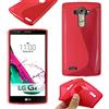 ebestStar - Cover Compatibile con LG G4 H815, G4 Dual-LTE Custodia Protezione S-Line Design Silicone Gel TPU Morbida e Sottile, Rosso [Apparecchio: 149 x 76.2 x 9.8mm, 5.5'']