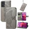 JIUNINE Cover a Libro per Motorola Moto G24 / G04 / G04S / E14, Grigio