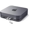 SATECHI Hub USB C e Supporto 7 in 1 per Mac Mini M2/M1 con 3x Porte USB-A e 1x USB-C a 5 Gbps, Lettori Micro/SD, USB 3.0 e Porta Audio 3,5 mm (Non Compatibile con Mac Mini M4) Grigio Siderale