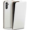 moex Custodia a libro per Samsung Galaxy A34 5G, con protezione a 360 gradi, con pellicola protettiva, in pelle PU, colore: bianco