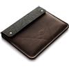 Crazy Horse Craft Custodia in vera pelle italiana per MacBook Pro 14 con M1 / M2 - Legno Marrone - Vintage Wool Felt Case, Cover, Mac Laptop Bag