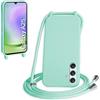WenBaby Cover Compatible con Samsung Galaxy A25 5G,Cellulare Girocollo Custodia con Cordino TPU Corda Silicone Case Bumper per Samsung Galaxy A25 5G Custodia, Verde menta piperita