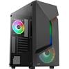 Aerocool SCAPEBKV3, Case Gaming ATX, Frontale RGB LED, Vetro temperato, 3 Ventole ARGB, Nero