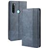 Dedux Portafoglio Custodia Cover Compatibile con Xiaomi Redmi Note 8T, Cover per Biglietti da Visita in Pelle Retro con Chiusura Magnetica Premium Pu Flip, Blu