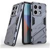 ESTH® Custodia per Xiaomi Redmi Note 13 Pro 5G/Xiaomi Poco X6 5G con Supporto [Compatibile con Supporto Magnetico per Auto] Cover Paraurti PC + TPU, Grigio