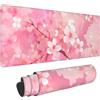 Mexpekil Tappetino per mouse giapponese con fiori di ciliegio rosa con base in gomma antiscivolo, 80 x 30 cm, tappetino per mouse da gioco, grande tappetino da scrivania, tappetino impermeabile per