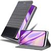 Cadorabo Custodia Libro per Samsung Galaxy A50 in GRIGIO NERO - con Vani di Carte, Funzione Stand e Chiusura Magnetica - Portafoglio Cover Case Wallet Book Etui Protezione