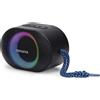 Aiwa BST-330BL - Altavoz TWS Bluetooth Compacto, Duradero y Potente con tecnología Hyperbass, (10W de Potencia. Iluminación RGB, Lector de Tarjetas, Resistente al Agua). Color: Azul