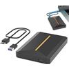 CHENRI High-Speed Compact External Hard Drive Enclosure, Case SSD/HDD Hard Disk Esterno da SATA 2.5'' a USB 3.0 Gen 1, Fino a 5GBPS, Portatile Case Esterno Compatibile per SSD da 2,5 Pollici (Nero, USB3.1)