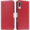 Butnyeoe Cover per Samsung Galaxy A50/A30S Case,Custodia Samsung A50S Libro,Trama Litchi PU Pelle Protettiva Portafoglio Flip/Folio Wallet Case Con Slot per Schede e Magnetica Supporto,Rosso