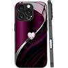 Generic Sparkling Heart Hard Case for iPhone 17 Pro Max, Shockproof Fully Enclosed Tempered Glass Phone Case for iPhone 17/16/15/14/13/12 Pro Max. (15 PRO)