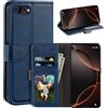 UOGNADGD Custodia flip in similpelle per Zenfone 4 Max ZC520KL - Blu | 5.2 Custodia portafoglio folio con fessure per carte, chiusura magnetica, funzione stand e blocco RFID