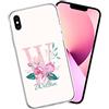 Naispanda Custodia per Telefono con Iniziale Fiore Personalizzata, Cover per Telefono iPhone XS, Regalo per Copertina con Monogramma con Lettera Iniziale Personalizzata per le Donne