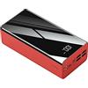 WSGDSG Power Bank, Caricabatterie Portatile da 60000 mAh con Uscite e Ingressi, Caricabatterie Rapido per iPhone con Torcia Batteria Esterna USB C ad Altissima Capacità(Size:Rosso,Color:600000Mah)