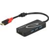 DELOCK HUB CONCENTRADOR USB 3.1 GEN 1 EXTERNO USB TYPE-Câ„¢ 3 X USB TIPO-A + LECTOR DE TARJETAS SD DE 2 RANURAS NEGRO