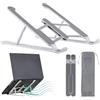 DeskInk Supporto Pc Portatile in Acciaio con 7 livelli di regolazione - Laptop Stand pieghevole - Argento e Nero 24x5x2cm 250gr