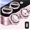 Kucheed Proteggi Obiettivo Fotocamera Glitterato per Samsung Galaxy Z Flip 5, Copertura per Fotocamera in Vetro Temperato Allineamento Automatico dei Singoli Anelli Metallici