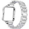 AISPORTS Compatibile per Fitbit Blaze Cinturino con Cornice, Regolabile in Acciaio Inossidabile Bling Glitter Gioielli Diamante Bracciale in Metallo Cinturino di Ricambio per Fitbit Blaze Smartwatch