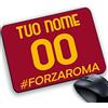 csm informatica Tappetino Mouse Pad Gadget Compatibile per tifoso giallorosso della magica Calcio personalizzabile serie love per Roma nel cuore Tuo nome e Numero Stile maglia con hastag #forzaroma non ufficiale